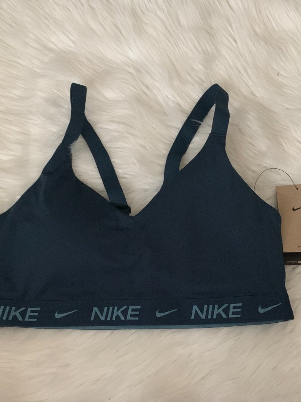 NIKE Indy Medium Support Sports Bra in Armory Navy Sz LARGE